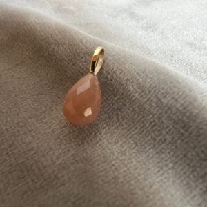 Peach månesten i 14 kt. guld
